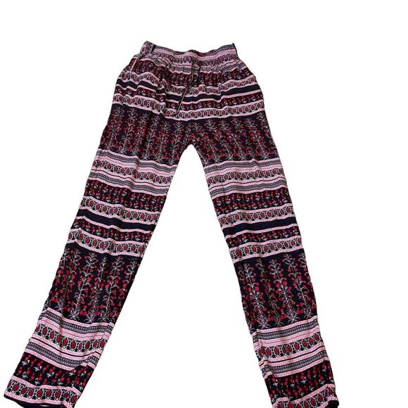 Urban Outfitters pants joggers trousers maroon/red indian inspired pull on - Picture 2 of 7